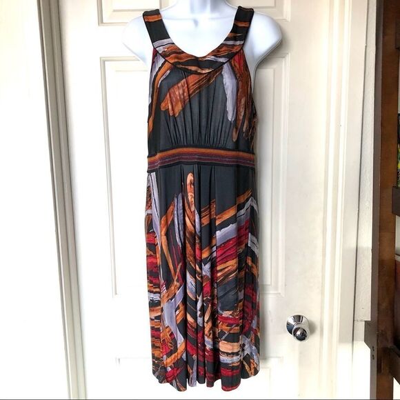 NWOT BCBG Maxazria Colorful Empire Sleeveless Dress - Picture 2 of 9